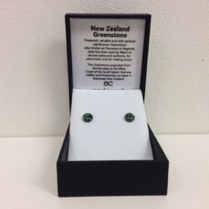 round stud greenstone earrings