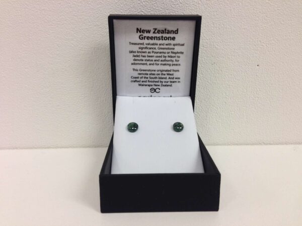 round stud greenstone earrings