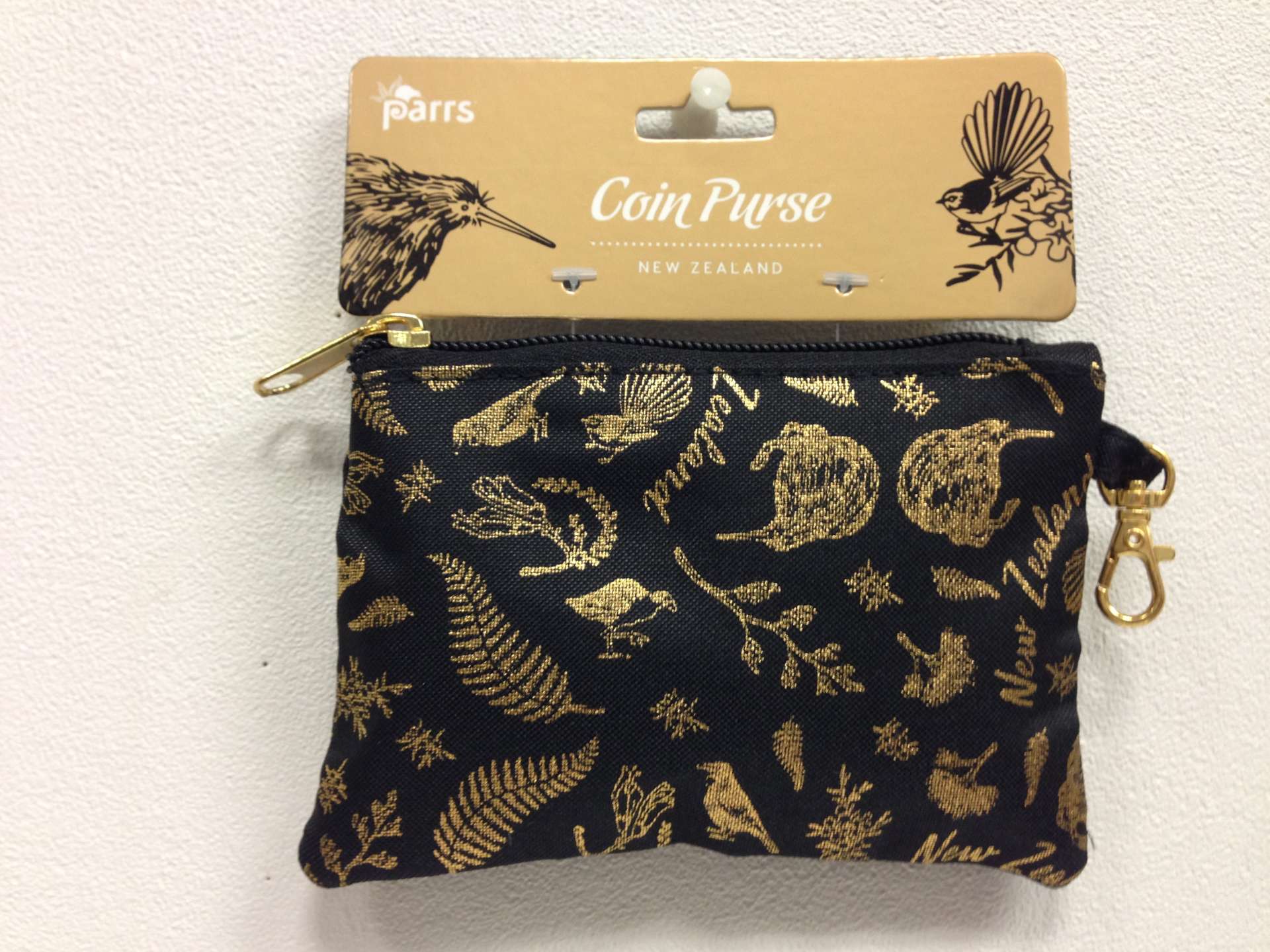 Black Gold Birds Coin Purse Black and Gold Birds Coin Purse