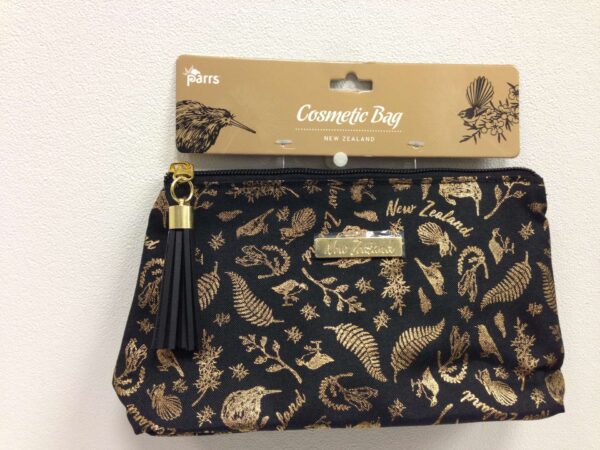 Black & Gold Birds Cosmetic Bag Black & Gold Birds Cosmetic Bag