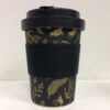 Black & Gold Birds Bamboo Fibre Coffee Cup.