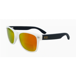 Moana Road 50/50 Sunglasses with White Frames with Black Arms and Orange Lenses