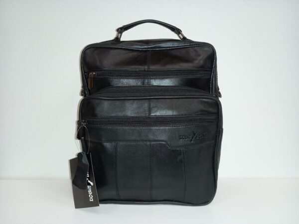 Black Leather Carryall Bag
