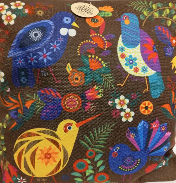 Retro Birds Kiwi Holiday Cushion Cover