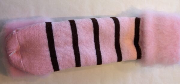 Bed Socks - Pink with Brown Stripe