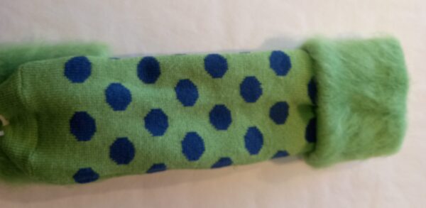 Green Bed Socks with blue spots