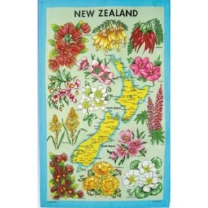Floral New Zealand Tea Towel Floral New Zealand Tea Towel