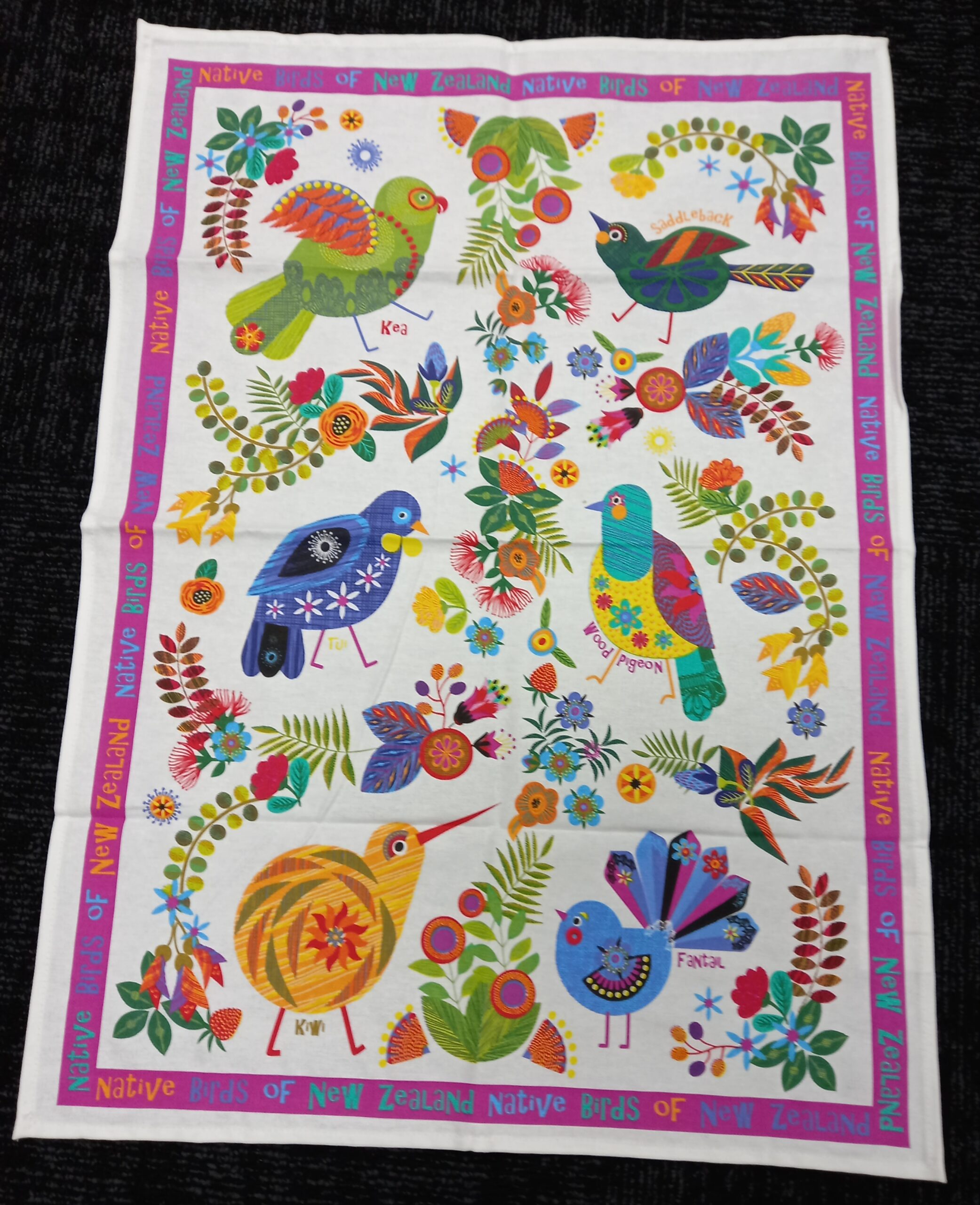 Retro Birds Tea Towel