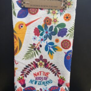 Retro Birds Hand Towel - White