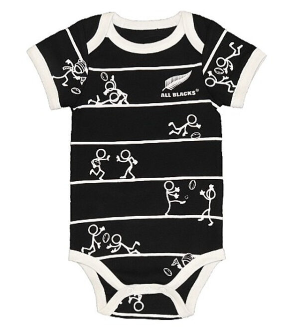 All Blacks Stick Figure Baby Bodysuit